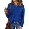 image:imageBTFBM Womens Long Sleeve Sweaters Crew Neck Basic Tops  Business Casual TopLightweight Knit Pullover SweaterBasic Travel OutfitsLadies ShirtsFall Fashion Winter Layer ClothesRoyal Blue