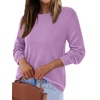 image:imageBTFBM Womens Long Sleeve Sweaters Crew Neck Basic Tops  Business Casual TopLightweight Knit Pullover SweaterBasic Travel OutfitsLadies ShirtsFall Fashion Winter Layer ClothesPurple