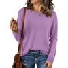 image:imageBTFBM Womens Long Sleeve Sweaters Crew Neck Basic Tops  Business Casual TopLightweight Knit Pullover SweaterBasic Travel OutfitsLadies ShirtsFall Fashion Winter Layer ClothesPurple
