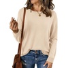 image:imageBTFBM Womens Long Sleeve Sweaters Crew Neck Basic Tops  Business Casual TopLightweight Knit Pullover SweaterBasic Travel OutfitsLadies ShirtsFall Fashion Winter Layer ClothesApricot