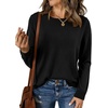 image:imageBTFBM Womens Long Sleeve Sweaters Crew Neck Basic Tops  Business Casual TopLightweight Knit Pullover SweaterBasic Travel OutfitsLadies ShirtsFall Fashion Winter Layer ClothesBlack