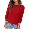 image:imageBTFBM Womens Long Sleeve Sweaters Crew Neck Basic Tops  Business Casual TopLightweight Knit Pullover SweaterBasic Travel OutfitsLadies ShirtsFall Fashion Winter Layer ClothesRed
