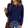 image:imageBTFBM Womens Long Sleeve Sweaters Crew Neck Basic Tops  Business Casual TopLightweight Knit Pullover SweaterBasic Travel OutfitsLadies ShirtsFall Fashion Winter Layer ClothesNavy Blue