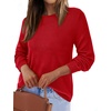 image:imageBTFBM Womens Long Sleeve Sweaters Crew Neck Basic Tops  Business Casual TopLightweight Knit Pullover SweaterBasic Travel OutfitsLadies ShirtsFall Fashion Winter Layer ClothesRed