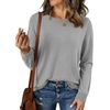 image:imageBTFBM Womens Long Sleeve Sweaters Crew Neck Basic Tops  Business Casual TopLightweight Knit Pullover SweaterBasic Travel OutfitsLadies ShirtsFall Fashion Winter Layer ClothesGrey