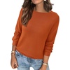 image:imageBTFBM Womens Long Sleeve Sweaters Crew Neck Basic Tops  Business Casual TopLightweight Knit Pullover SweaterBasic Travel OutfitsLadies ShirtsFall Fashion Winter Layer ClothesCaramel