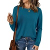 image:imageBTFBM Womens Long Sleeve Sweaters Crew Neck Basic Tops  Business Casual TopLightweight Knit Pullover SweaterBasic Travel OutfitsLadies ShirtsFall Fashion Winter Layer ClothesLake Blue