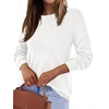 image:imageBTFBM Womens Long Sleeve Sweaters Crew Neck Basic Tops  Business Casual TopLightweight Knit Pullover SweaterBasic Travel OutfitsLadies ShirtsFall Fashion Winter Layer ClothesWhite