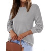 image:imageBTFBM Womens Long Sleeve Sweaters Crew Neck Basic Tops  Business Casual TopLightweight Knit Pullover SweaterBasic Travel OutfitsLadies ShirtsFall Fashion Winter Layer ClothesGrey