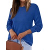 image:imageBTFBM Womens Long Sleeve Sweaters Crew Neck Basic Tops  Business Casual TopLightweight Knit Pullover SweaterBasic Travel OutfitsLadies ShirtsFall Fashion Winter Layer ClothesRoyal Blue