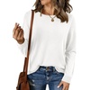 image:imageBTFBM Womens Long Sleeve Sweaters Crew Neck Basic Tops  Business Casual TopLightweight Knit Pullover SweaterBasic Travel OutfitsLadies ShirtsFall Fashion Winter Layer ClothesWhite