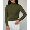 image:imageBTFBM Womens Long Sleeve Sweaters Mock Neck Tops  Lightweight Knit Pullover SweaterBasic Classic Daily Wear 2026 Fall FashionWinter Layer ClothesBusiness Casual OutfitsArmy Green