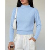 image:imageBTFBM Womens Long Sleeve Sweaters Mock Neck Tops  Lightweight Knit Pullover SweaterBasic Classic Daily Wear 2026 Fall FashionWinter Layer ClothesBusiness Casual OutfitsBlue