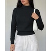 image:imageBTFBM Womens Long Sleeve Sweaters Mock Neck Tops  Lightweight Knit Pullover SweaterBasic Classic Daily Wear 2026 Fall FashionWinter Layer ClothesBusiness Casual OutfitsBlack