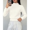 image:imageBTFBM Womens Long Sleeve Sweaters Mock Neck Tops  Lightweight Knit Pullover SweaterBasic Classic Daily Wear 2026 Fall FashionWinter Layer ClothesBusiness Casual OutfitsWhite