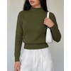 image:imageBTFBM Womens Long Sleeve Sweaters Mock Neck Tops  Lightweight Knit Pullover SweaterBasic Classic Daily Wear 2026 Fall FashionWinter Layer ClothesBusiness Casual OutfitsArmy Green