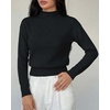 image:imageBTFBM Womens Long Sleeve Sweaters Mock Neck Tops  Lightweight Knit Pullover SweaterBasic Classic Daily Wear 2026 Fall FashionWinter Layer ClothesBusiness Casual OutfitsBlack