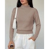 image:imageBTFBM Womens Long Sleeve Sweaters Mock Neck Tops  Lightweight Knit Pullover SweaterBasic Classic Daily Wear 2026 Fall FashionWinter Layer ClothesBusiness Casual OutfitsCamel