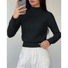 image:imageBTFBM Womens Long Sleeve Sweaters Mock Neck Tops  Lightweight Knit Pullover SweaterBasic Classic Daily Wear 2026 Fall FashionWinter Layer ClothesBusiness Casual OutfitsBlack