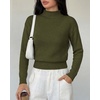 image:imageBTFBM Womens Long Sleeve Sweaters Mock Neck Tops  Lightweight Knit Pullover SweaterBasic Classic Daily Wear 2026 Fall FashionWinter Layer ClothesBusiness Casual OutfitsArmy Green