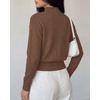 image:imageBTFBM Womens Long Sleeve Sweaters Mock Neck Tops  Lightweight Knit Pullover SweaterBasic Classic Daily Wear 2026 Fall FashionWinter Layer ClothesBusiness Casual OutfitsBrown