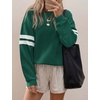 image:imageBTFBM Womens Oversized Sweatshirt Varsity Striped Tops  Casual Long Sleeve Crewneck Drop Shoulder Knit Pullover SweatshirtsRetro SportyWorkSchoolHoliday2026 Fall WinterGreen