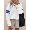 image:imageBTFBM Womens Oversized Sweatshirt Varsity Striped Tops  Casual Long Sleeve Crewneck Drop Shoulder Knit Pullover SweatshirtsRetro SportyWorkSchoolHoliday2026 Fall WinterWhite