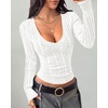 image:imageBTFBM Womens Sweaters Cable Knit V Neck Long Sleeve Tops  Lightweight Ribbed Fitted PulloverY2K Going Out TopBasic Tunic Daily Wear Fall 2026Dressy Work Business Casual OutfitsWhite