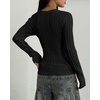 image:imageBTFBM Womens Sweaters Cable Knit V Neck Long Sleeve Tops  Lightweight Ribbed Fitted PulloverY2K Going Out TopBasic Tunic Daily Wear Fall 2026Dressy Work Business Casual OutfitsBlack