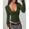 image:imageBTFBM Womens Sweaters Cable Knit V Neck Long Sleeve Tops  Lightweight Ribbed Fitted PulloverY2K Going Out TopBasic Tunic Daily Wear Fall 2026Dressy Work Business Casual OutfitsArmy Green