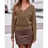 image:imageBTFBM Wrap Cross Ribbed Knit Cropped Sweaters for Women 2026  V Neck Cozy Sweater With Safe SnapLong Sleeve Fall Clothes Winter ClothingHoliday Outfits Christmas Thanksgiving HalloweenCamel