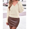 image:imageBTFBM Wrap Cross Ribbed Knit Cropped Sweaters for Women 2026  V Neck Cozy Sweater With Safe SnapLong Sleeve Fall Clothes Winter ClothingHoliday Outfits Christmas Thanksgiving HalloweenBeige