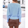 image:imageBTFBM Wrap Cross Ribbed Knit Cropped Sweaters for Women 2026  V Neck Cozy Sweater With Safe SnapLong Sleeve Fall Clothes Winter ClothingHoliday Outfits Christmas Thanksgiving HalloweenLight Blue