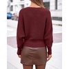 image:imageBTFBM Wrap Cross Ribbed Knit Cropped Sweaters for Women 2026  V Neck Cozy Sweater With Safe SnapLong Sleeve Fall Clothes Winter ClothingHoliday Outfits Christmas Thanksgiving HalloweenBurgundy