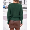 image:imageBTFBM Wrap Cross Ribbed Knit Cropped Sweaters for Women 2026  V Neck Cozy Sweater With Safe SnapLong Sleeve Fall Clothes Winter ClothingHoliday Outfits Christmas Thanksgiving HalloweenDark Green