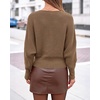 image:imageBTFBM Wrap Cross Ribbed Knit Cropped Sweaters for Women 2026  V Neck Cozy Sweater With Safe SnapLong Sleeve Fall Clothes Winter ClothingHoliday Outfits Christmas Thanksgiving HalloweenCamel
