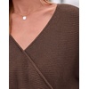 image:imageBTFBM Wrap Cross Ribbed Knit Cropped Sweaters for Women 2026  V Neck Cozy Sweater With Safe SnapLong Sleeve Fall Clothes Winter ClothingHoliday Outfits Christmas Thanksgiving HalloweenBrown