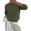 image:imageBTFBM Fall Long Sleeve Sweaters for Women Trendy  Lightweight Knit Sweater Cute 3D Flower Embroidery Crew Neck TopsBusiness CasualHoliday2026 Winter ClothesArmy Green