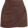 image:imageBTFBM Faux Suede Mini Skirts for Women Ruched Wrap Skorts  Elastic High Waisted Skirt With Shorts Underneath Cute Boho Skort Holiday Western Concert Outfits Trendy Winter Fall 2026Coffee