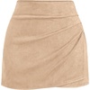 image:imageBTFBM Faux Suede Mini Skirts for Women Ruched Wrap Skorts  Elastic High Waisted Skirt With Shorts Underneath Cute Boho Skort Holiday Western Concert Outfits Trendy Winter Fall 2026Light Khaki