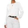 image:imageBTFBM Womens Long Sleeve Sweaters Crew Neck Basic Tops  Business Casual TopLightweight Knit Pullover SweaterBasic Travel OutfitsLadies ShirtsFall Fashion Winter Layer ClothesWhite