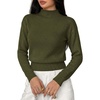 image:imageBTFBM Womens Long Sleeve Sweaters Mock Neck Tops  Lightweight Knit Pullover SweaterBasic Classic Daily Wear 2026 Fall FashionWinter Layer ClothesBusiness Casual OutfitsArmy Green