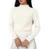 image:imageBTFBM Womens Long Sleeve Sweaters Mock Neck Tops  Lightweight Knit Pullover SweaterBasic Classic Daily Wear 2026 Fall FashionWinter Layer ClothesBusiness Casual OutfitsWhite