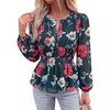 Floral Green Red