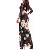 image:imageBTFBM Cocktail Dresses for Women Fall Fashion 2026  Mock Neck Floral Sheer Mesh Long Sleeve Ruched Twist Knot Slit GraduationBaby Shower Maxi Formal Wedding Guest DressFloral Black Apricot