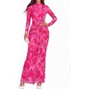 image:imageBTFBM Cocktail Dresses for Women Fall Fashion 2026  Mock Neck Floral Sheer Mesh Long Sleeve Ruched Twist Knot Slit GraduationBaby Shower Maxi Formal Wedding Guest DressFloral Rose Red