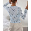 image:imageBTFBM Polka Dot Top Long Sleeve Shirts for Women  Sexy Crew Neck Sheer Mesh See Through Slim Fit Tight ShirtPartyCocktailNight OutGoing Out OutfitsFall Winter 2026Polka Dot Sky Blue Black