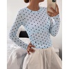 image:imageBTFBM Polka Dot Top Long Sleeve Shirts for Women  Sexy Crew Neck Sheer Mesh See Through Slim Fit Tight ShirtPartyCocktailNight OutGoing Out OutfitsFall Winter 2026Polka Dot Sky Blue Black