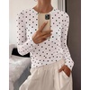 image:imageBTFBM Polka Dot Top Long Sleeve Shirts for Women  Sexy Crew Neck Sheer Mesh See Through Slim Fit Tight ShirtPartyCocktailNight OutGoing Out OutfitsFall Winter 2026Polka Dot White Black