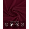 image:imageBTFBM Ribbed Long Sleeve Shirts for Women Fitted Underscrub  Contrasting Crew High Neck Ruched Side Y2k Going Out Tops Date Night Outfit Work Top Winter Fall Fashion Clothing 2026Burgundy